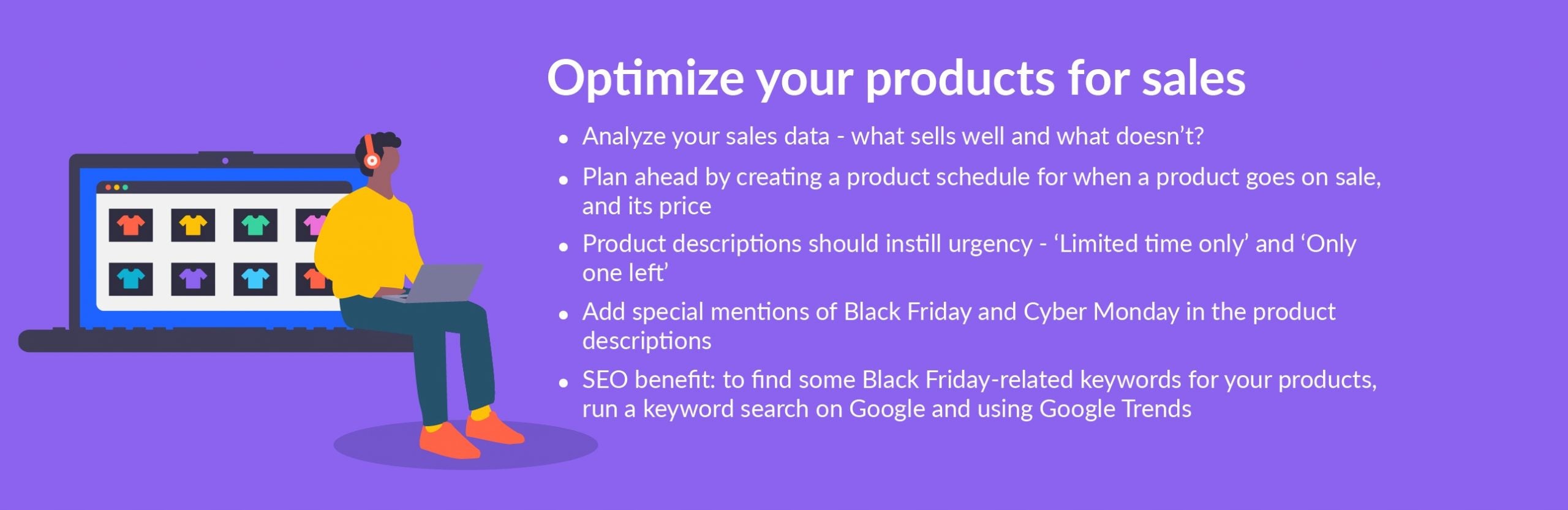 1. Optimize your products for sales black friday tip optimize products