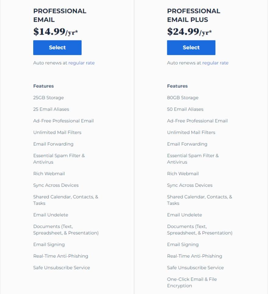 Bluehost email plans Bluehost email plans