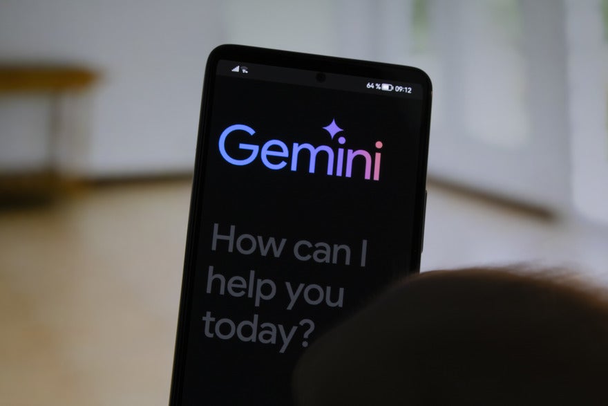 Google Gemini Mobile device showing Google Gemini logo and intro