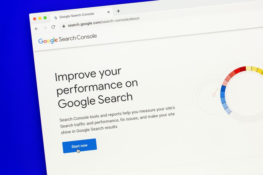 Google Search Console recommendations Screen showing the Google Search Console about page