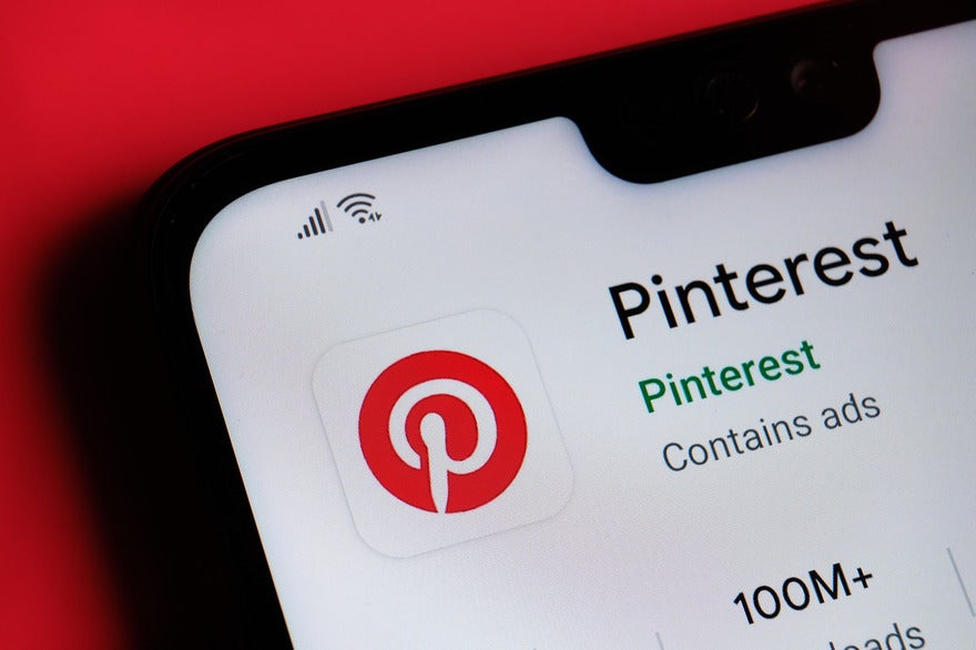 Pinterest Performance+ Mobile screen showing Pinterest in the app store