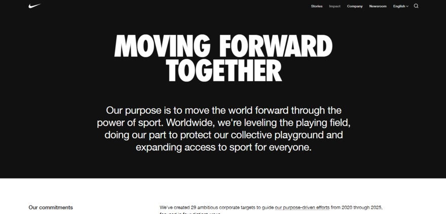 Selling Online Nike Nike website mission statement