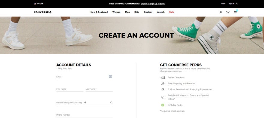 selling online promotion converse promotion perks for becoming a member