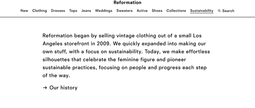 about us page example reformation about us page example reformation