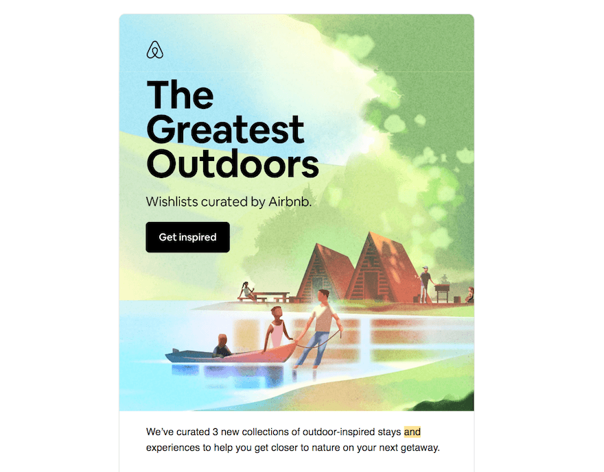 Airbnb monthly newsletter example screenshot Airbnb monthly newsletter example screenshot