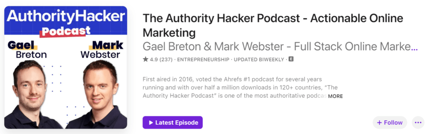 authority hacker Authority Hacker podcast profile on Apple Podcasts