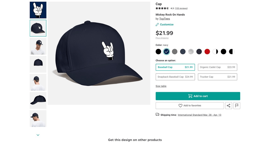 best selling print on demand hats spreadshirt Product page for print on demand hat sold by Spreadshirt