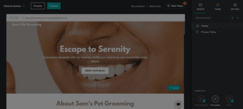 chrome_89KCTxn59z GoDaddy AI template for a spa website