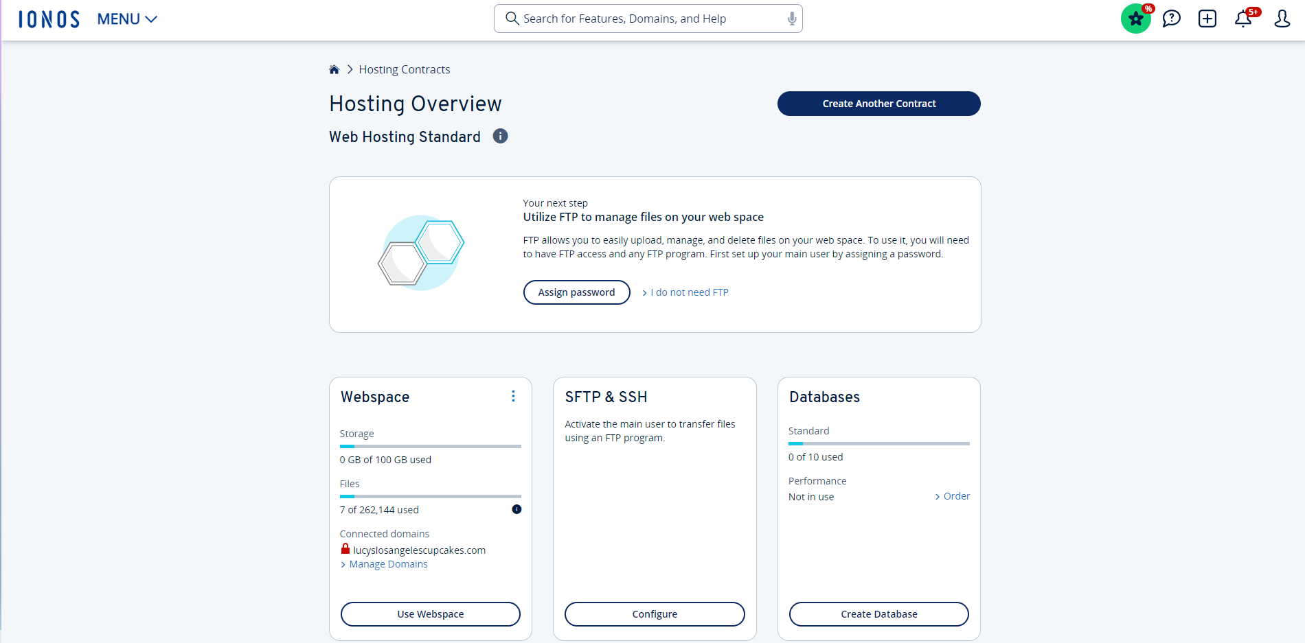 chrome_ELyvJVu2Is Ionos hosting dashboard