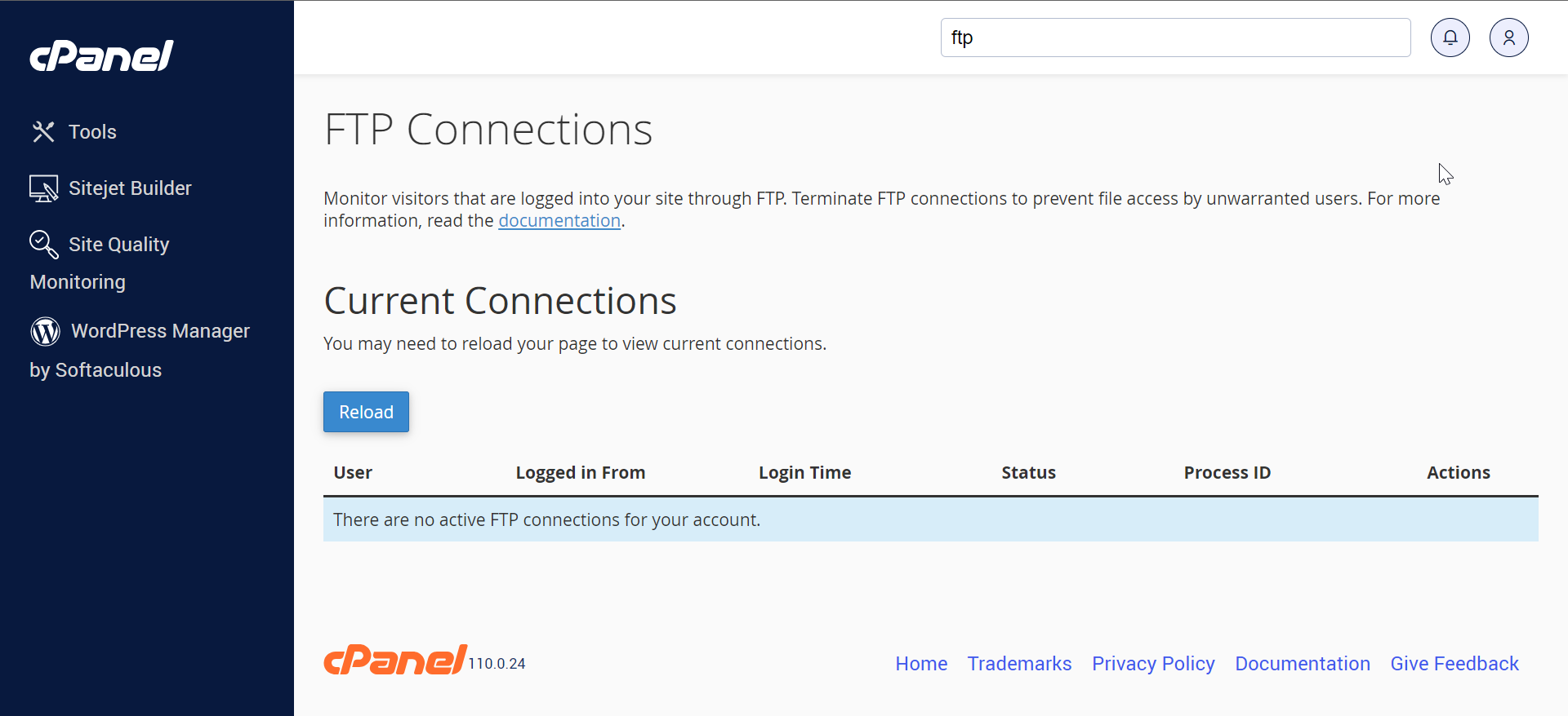 chrome_Ui2q6VDgsh Bluehost ftp connections page in cPanel
