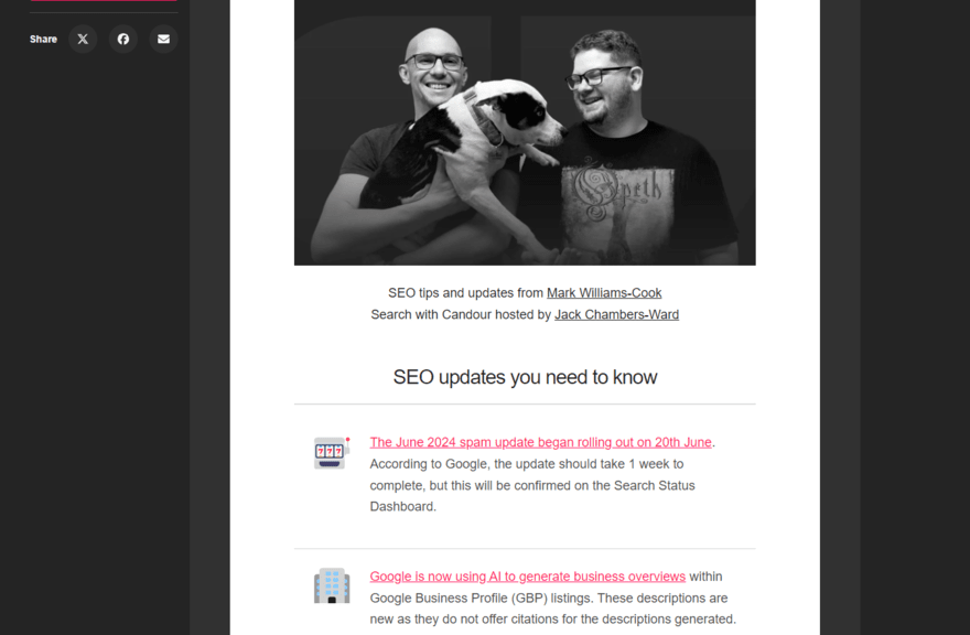 Core Updates newsletter Core Updates newsletter from June