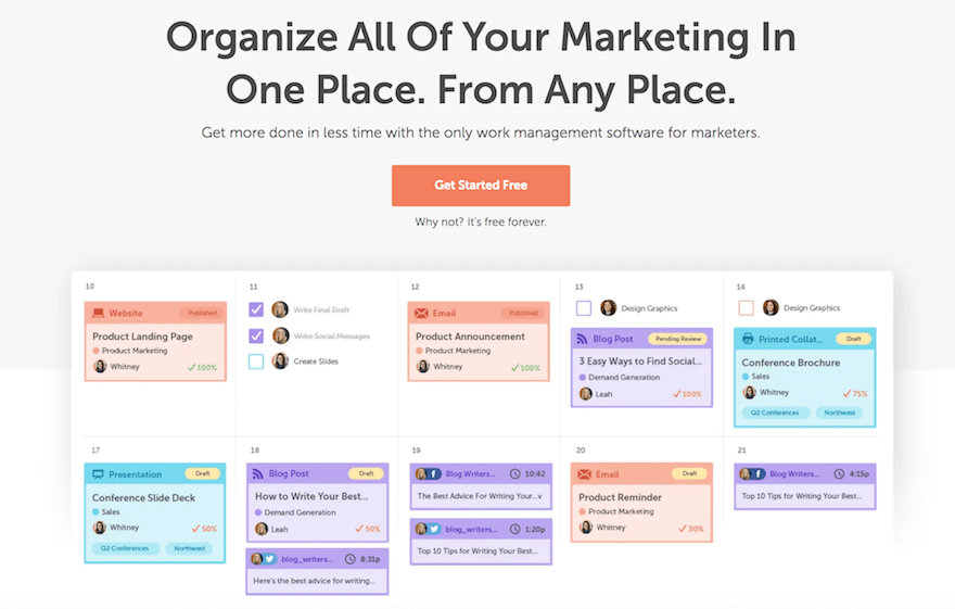 CoSchedule website screenshot CoSchedule website screenshot