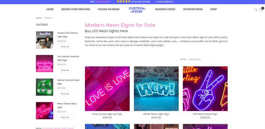 Custom Neon Shop Custom Neon shop