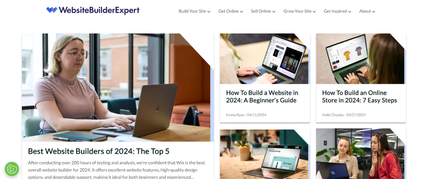 Custom Photos Website Builder Expert Screenshot of Website Builder Expert's homepage showcasing custom photography
