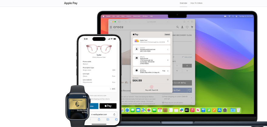 digital wallet screenshot from Apple webpage on digital payments