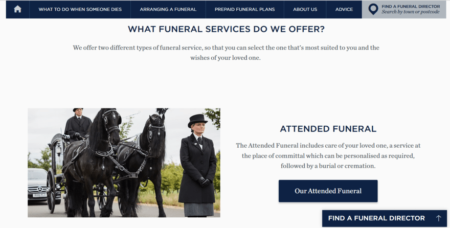 Dignity Funerals target audience