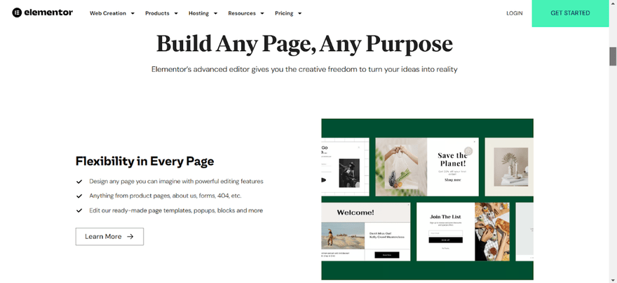 Elementor’s WordPress plugin Elementor website