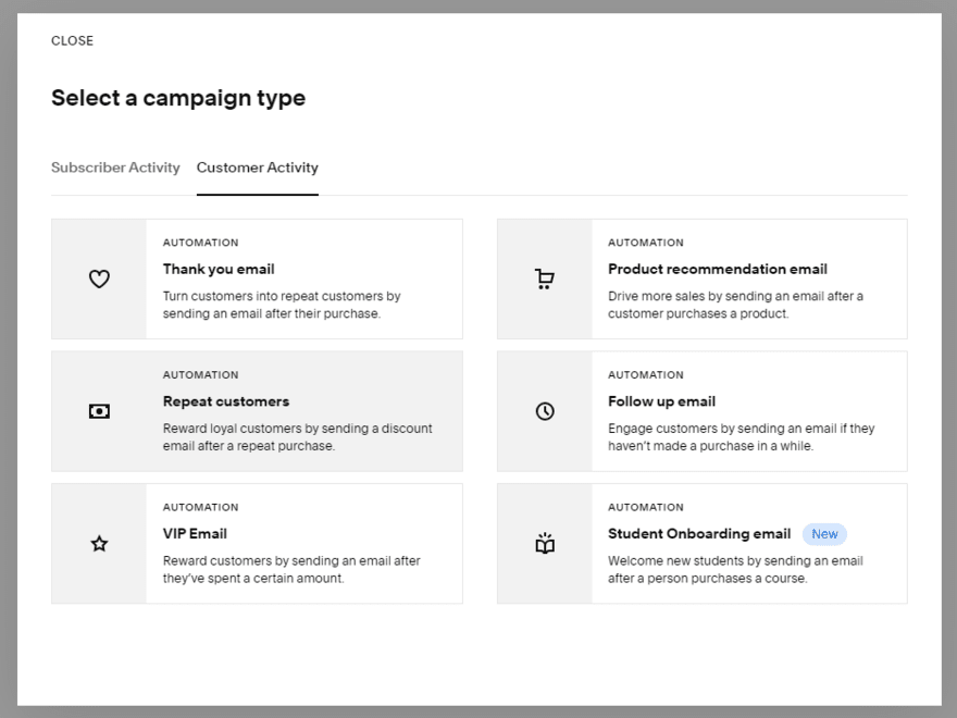 Email campaigns automations Email automation examples in Squarespace Email Campaigns
