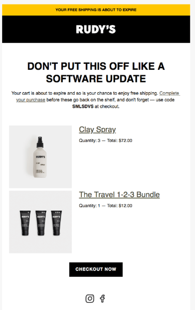 Retarget email example Example of a retarget email
