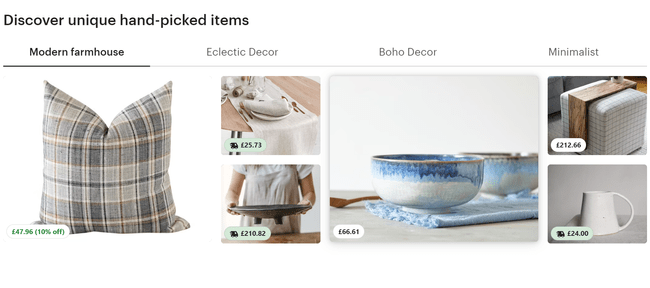 Etsy Homepage Etsy cushions and ceramics