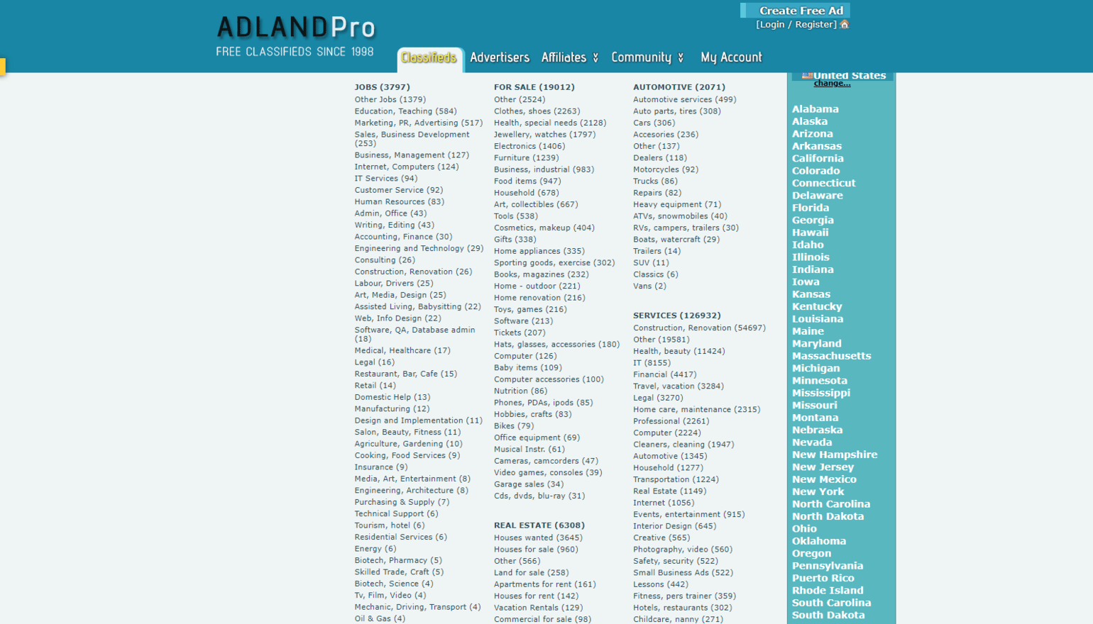 Free advertising AdLandPro adlandpro category pages