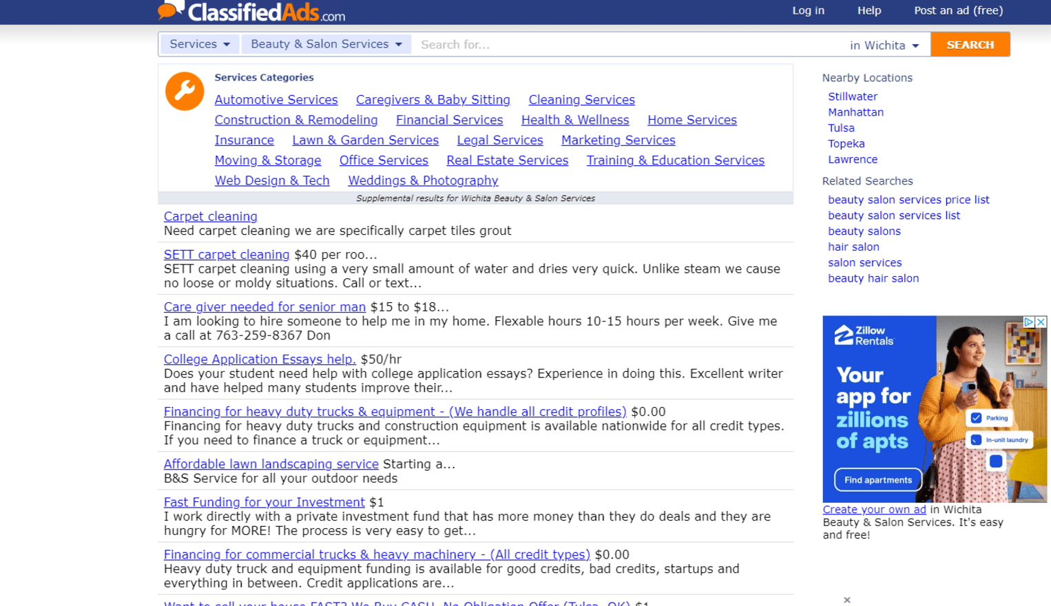 Free advertising classifiedads classifiedads list of ads in the beauty & salons sector