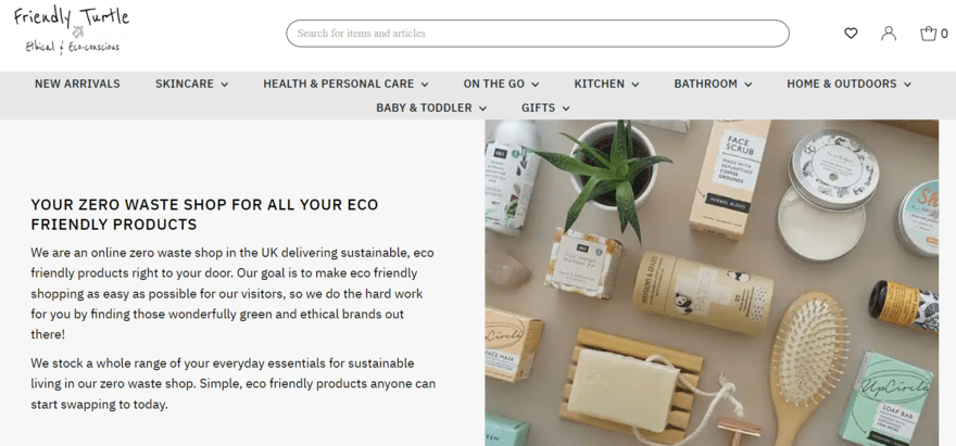 Friendly Turtle sustainable store example