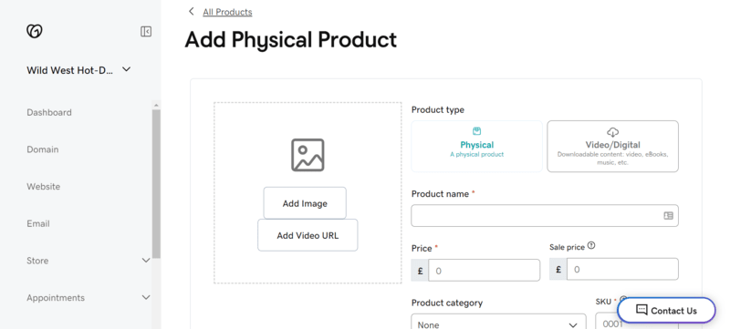 godaddy review ecommerce the add a product page for GoDaddy