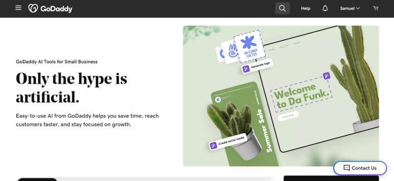 Grammarly.Desktop_NChpCj2ZGN A green advertisment for GoDaddy Airo