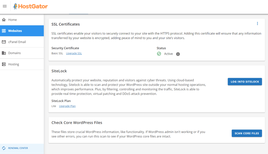 HostGator security HostGator's website security settings
