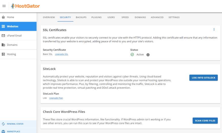 HostGator security settings (1) HostGator security settings for a website