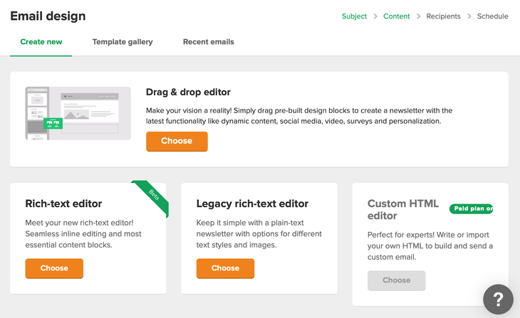 mailerlite design options mailerlite editor