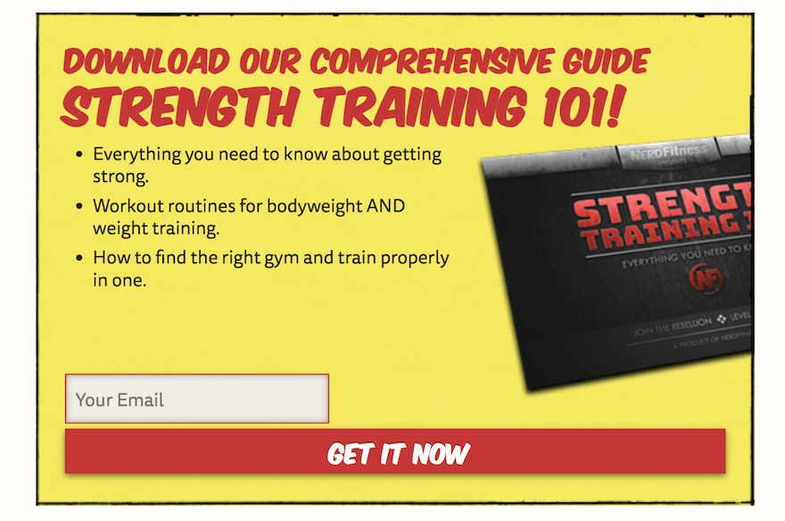 Nerd Fitness email subscription screenshot Nerd Fitness email subscription screenshot