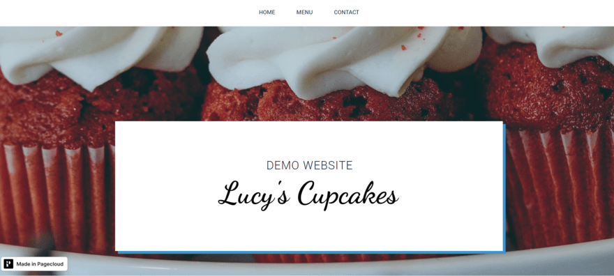 Pagecloud demo website homepage Demo website homepage for Lucy's Cupcakes