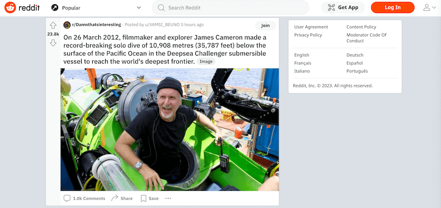 Reddit forum website type example Reddit forum website type example