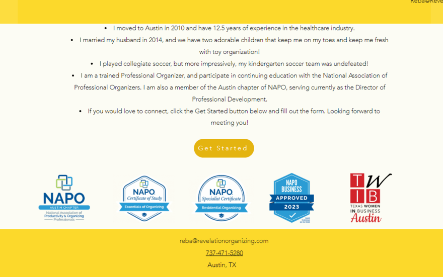 Revelation Organizing networks Line of certificates and achievement logos listed on Revelation Organizing
