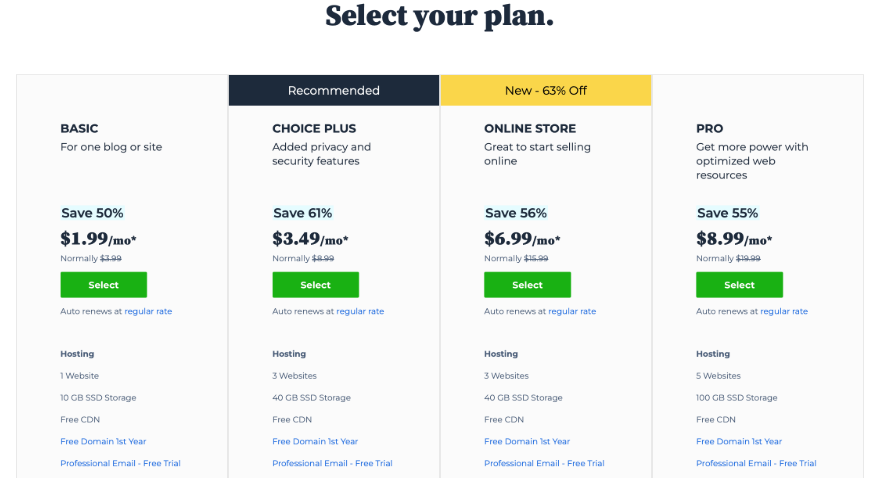 Bluehost plans Bluehost plans
