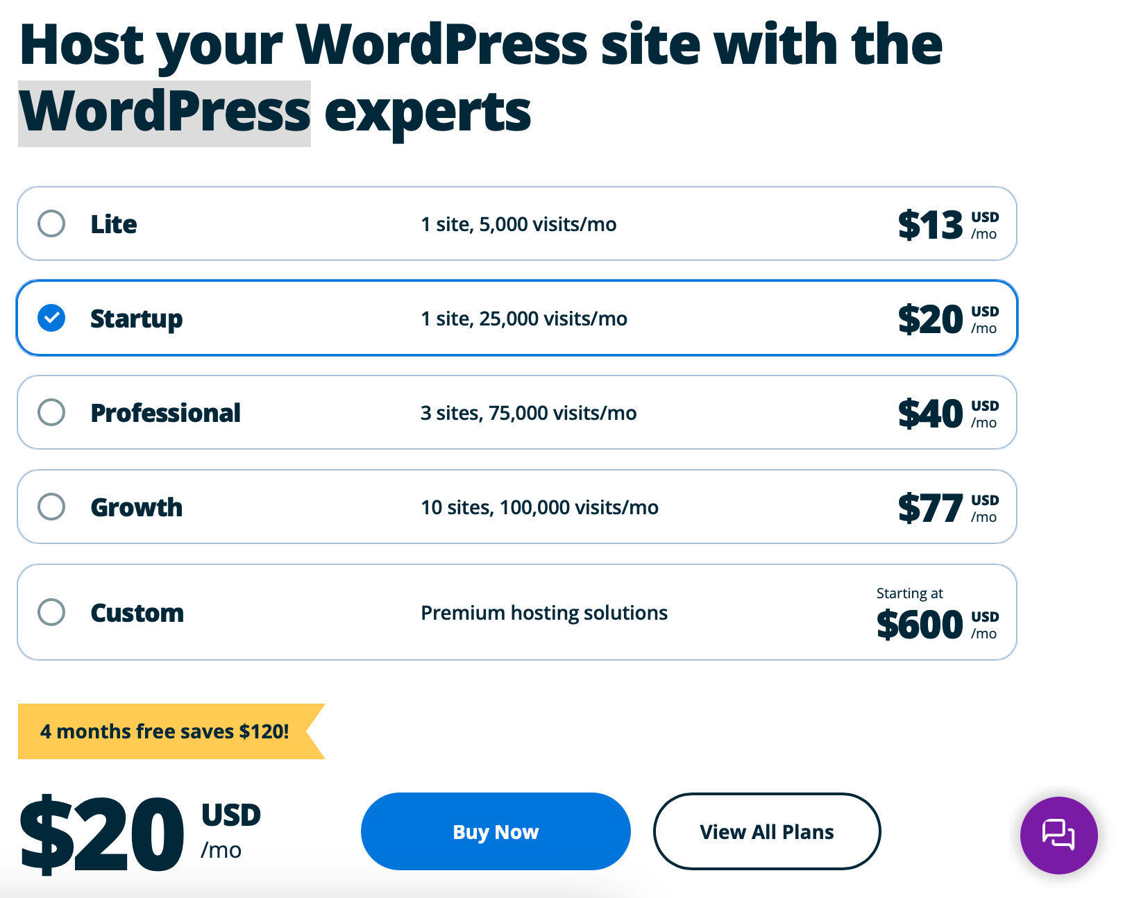 WP Engine plan levels WP Engine plan levels