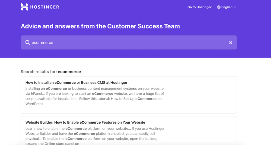 Hostinger ecommerce resources Page Hostinger ecommerce resources for search term "ecommerce"