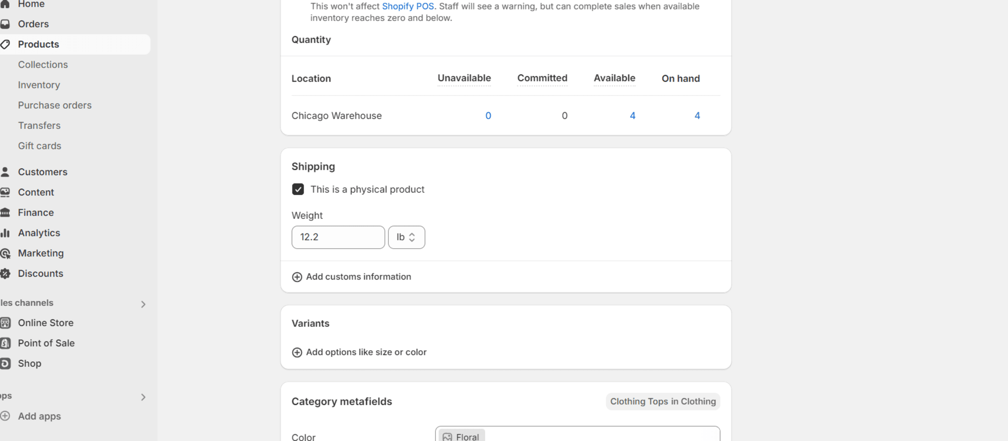 Shopify Shipping add weight and dimensions amending weight and dimensions in Shopify product pages