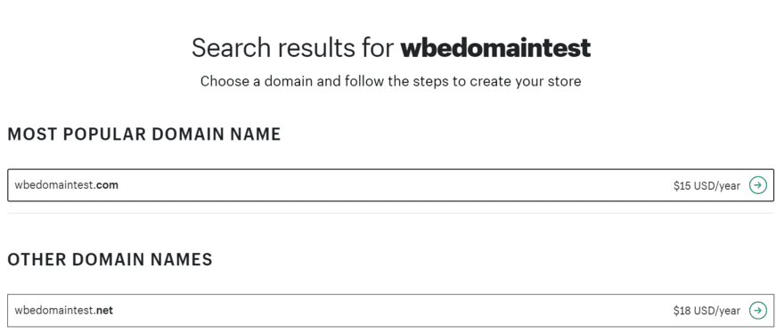Shopify domain name Shopify's domain name generator and fee calculator
