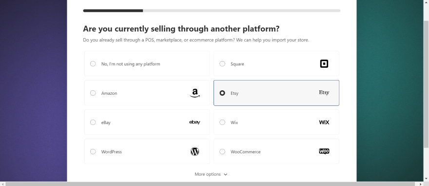 Shopify Importing Products Screenshot of Shopify's importing products page.