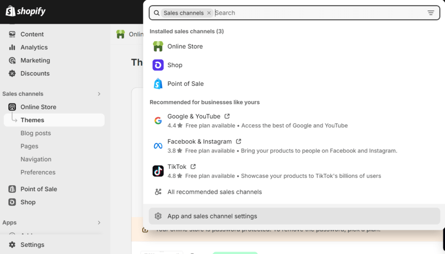 Shopify sales channels Shopify's sales channel options