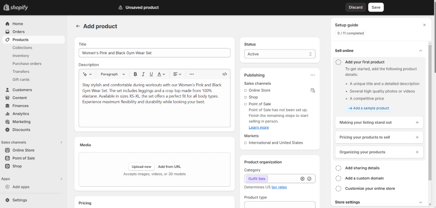 Shopify SEO AI Generated Copy Screenshot of Shopify's AI generated copy.