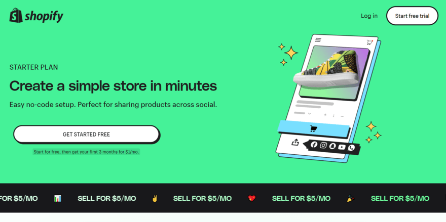 Shopify Starter (1) Shopify Starter homepage