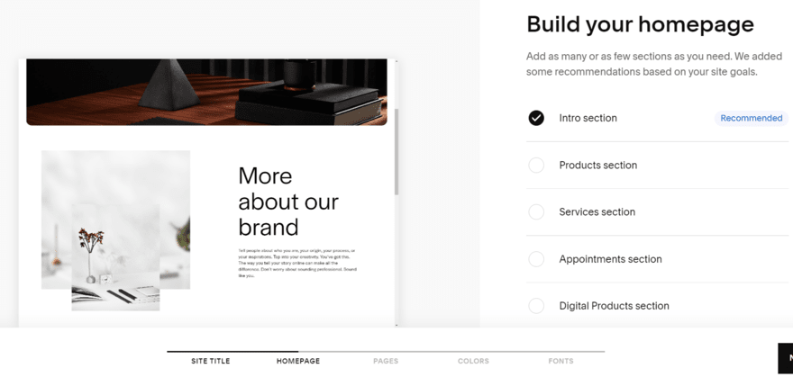 Squarespace Blueprint (2) Squarespace Blueprint stage to build your homepage