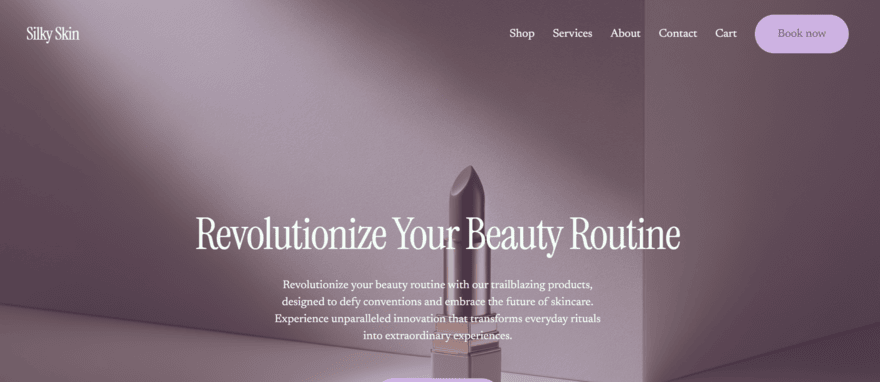 Squarespace Blueprint AI site preview Preview of a Squarespace beauty site built with Blueprint AI