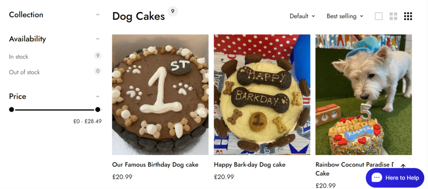 tongues and tails dog bakery website passion niche Selection of cakes for dogs