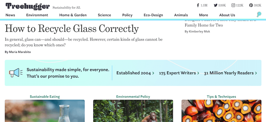 Treehugger consistent color usage screenshot Treehugger consistent color usage screenshot