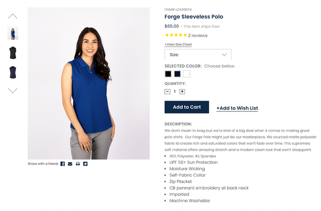 using customer reviews - Cutter and Buck examples ecommerce best practice - customer reviews